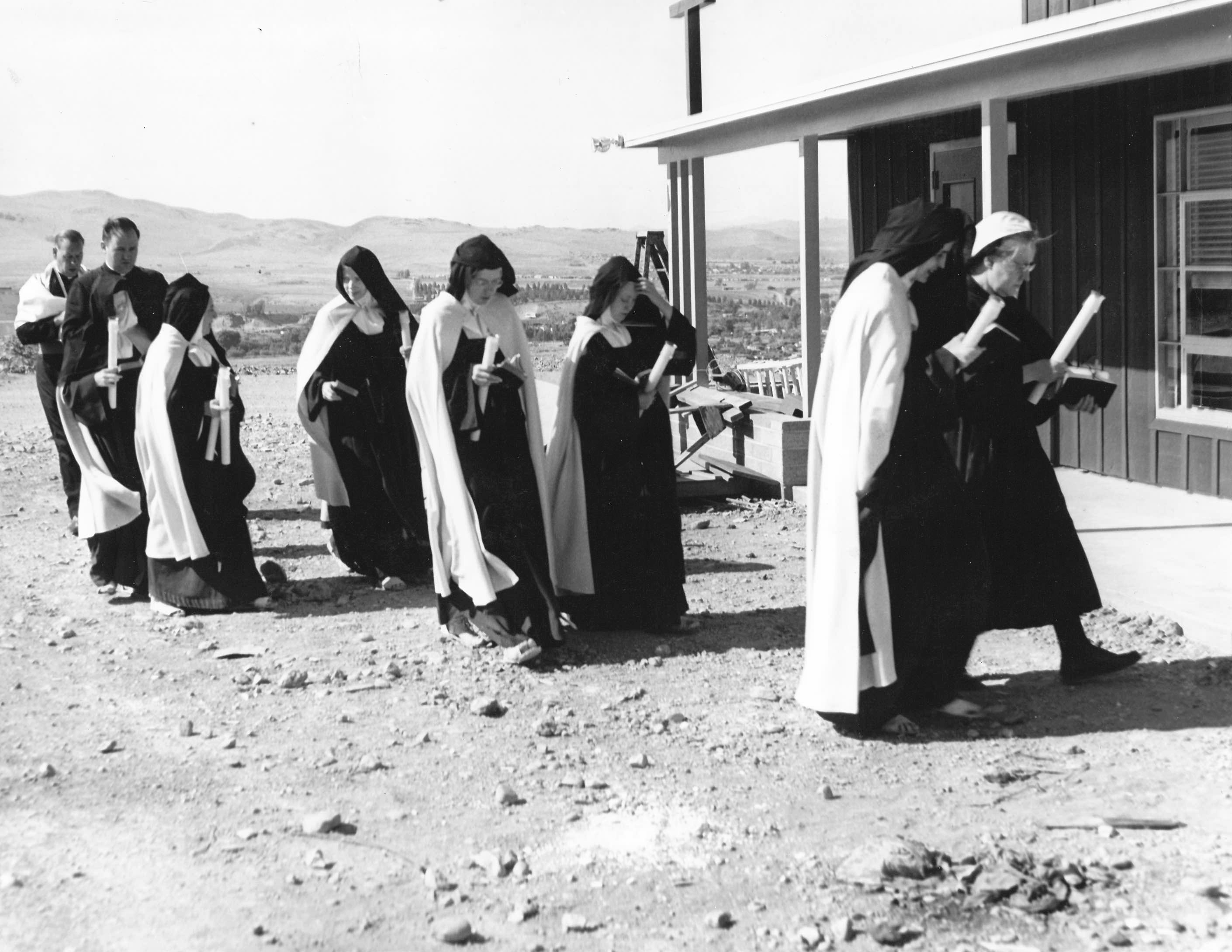 Carmel of Reno Nuns walking historical photo