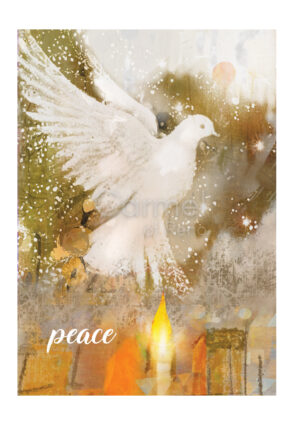 Illustration of a flying dove