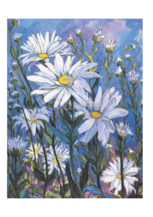 Painting of a bunch of daisies