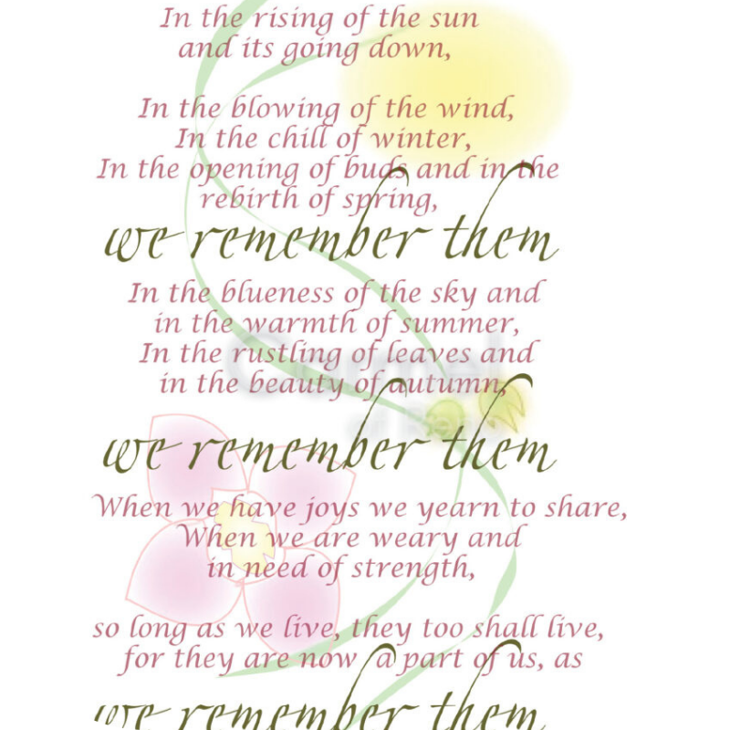 Poem about remembering loved ones